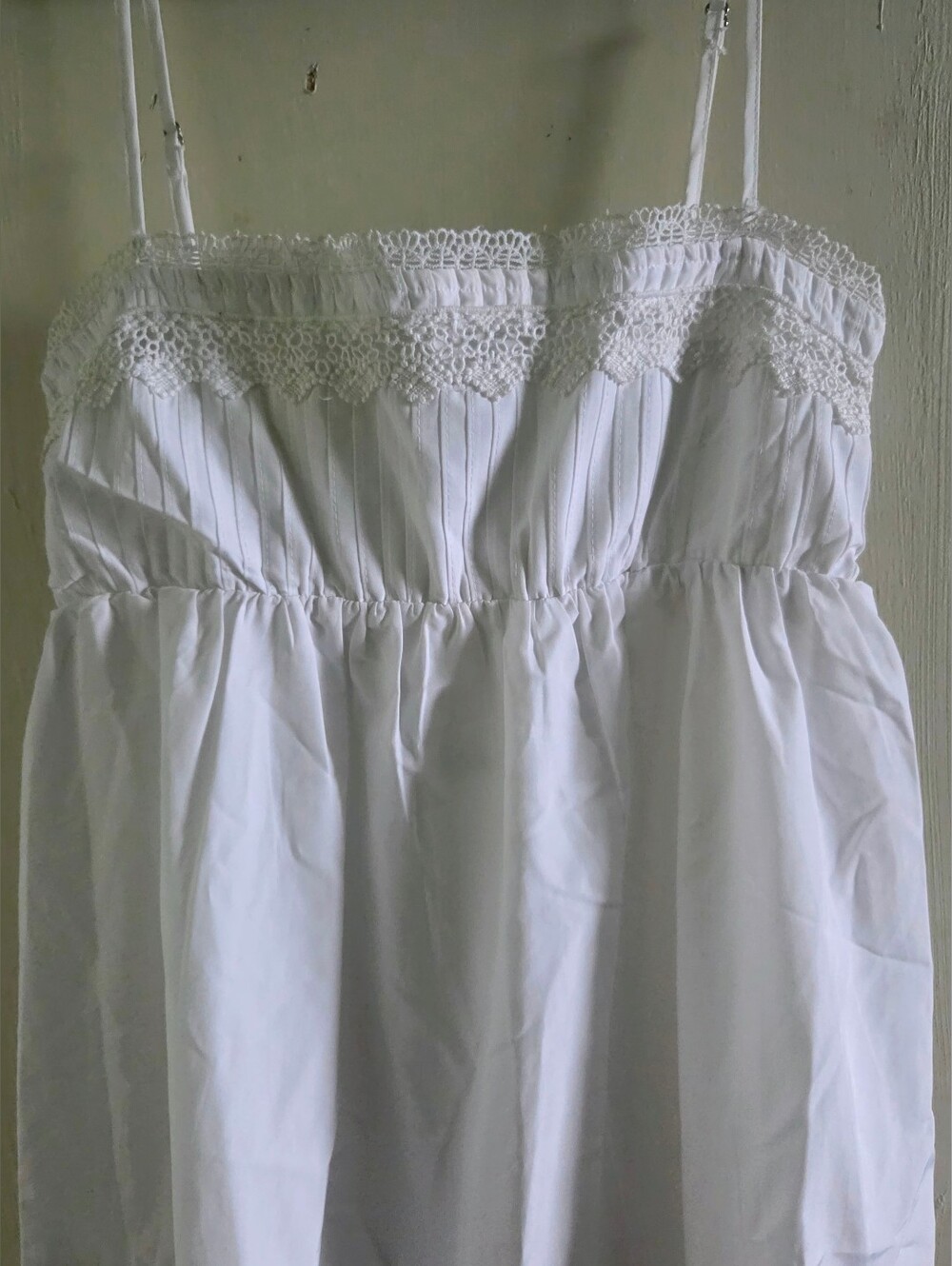ZARA White Tiered Lace Poplin Maxi Dress Smocked Size S - Picture 4 of 12